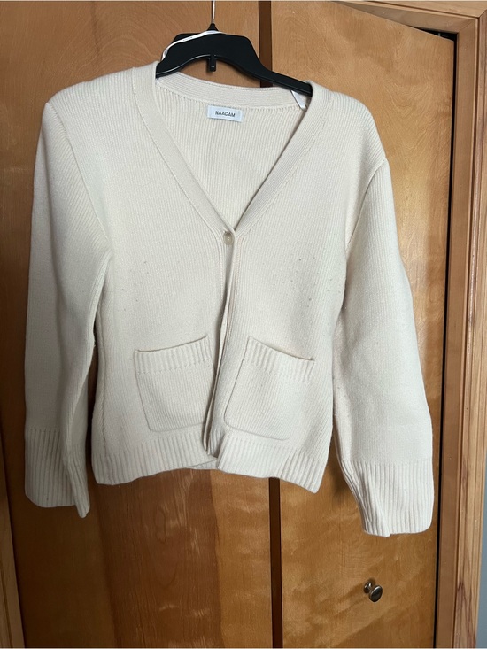 NAADAM Sweaters - NAADAM Ivory V-Neck Cashmere-Blend Pocket Cardigan